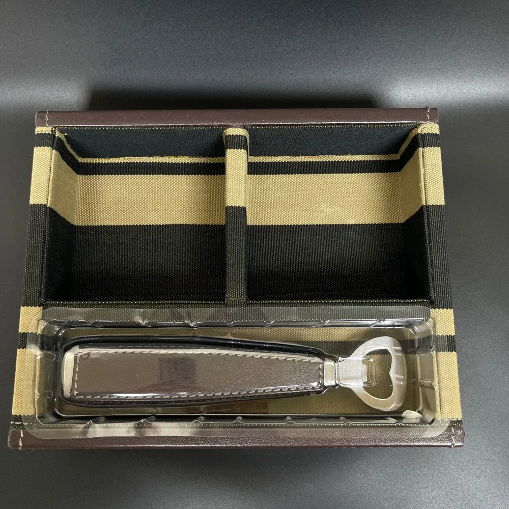 Thomas O'Brien Vintage Modern Striped Sport Beer Set 2 Mugs Bottle Opener‎